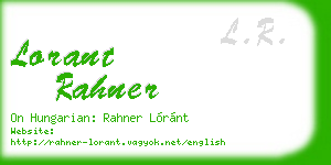 lorant rahner business card